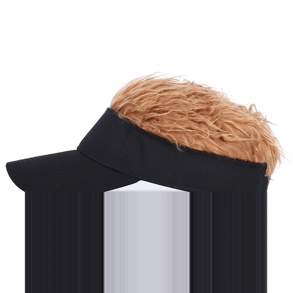 Baseball Cap Men Women Casual Sunshade Adjustable Sun Visor with Spiked Fake Hair
