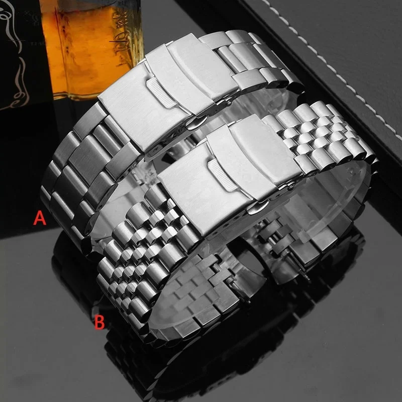 

uhgbsd Men's StainleSS Steel Watch Band Originalstype Bracelet For Seiko Skx007/009 SKX175 SKX173 20mm 22mm Curved Strap