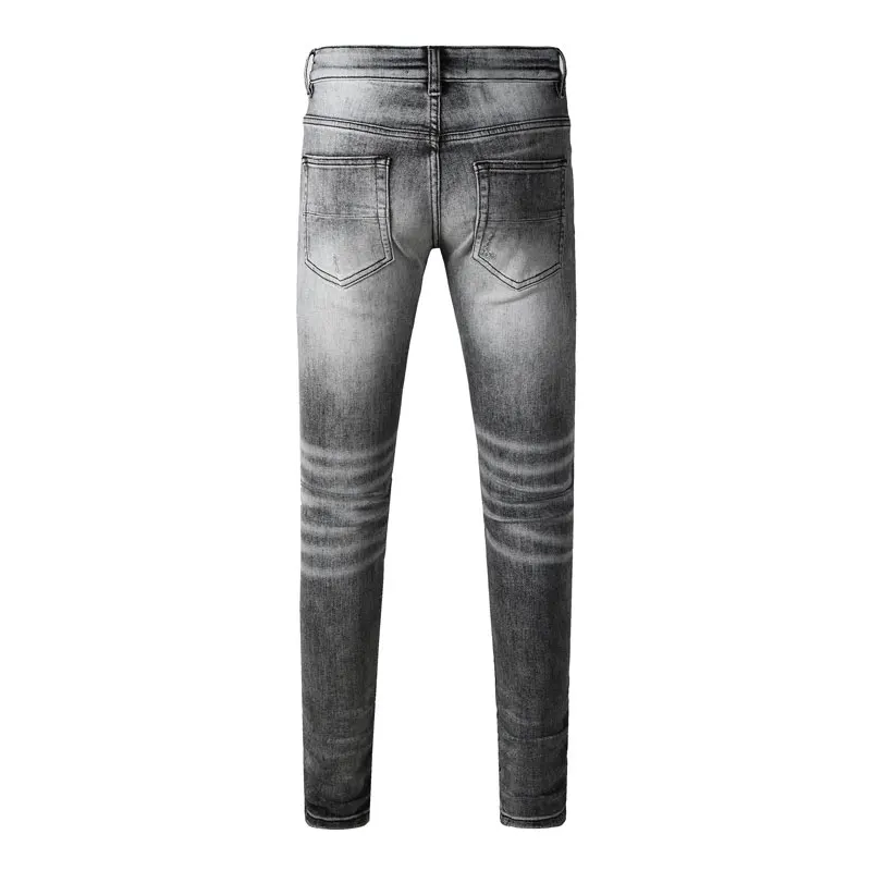 Street Designer Fashion Men Jeans Retro Gray - Fit