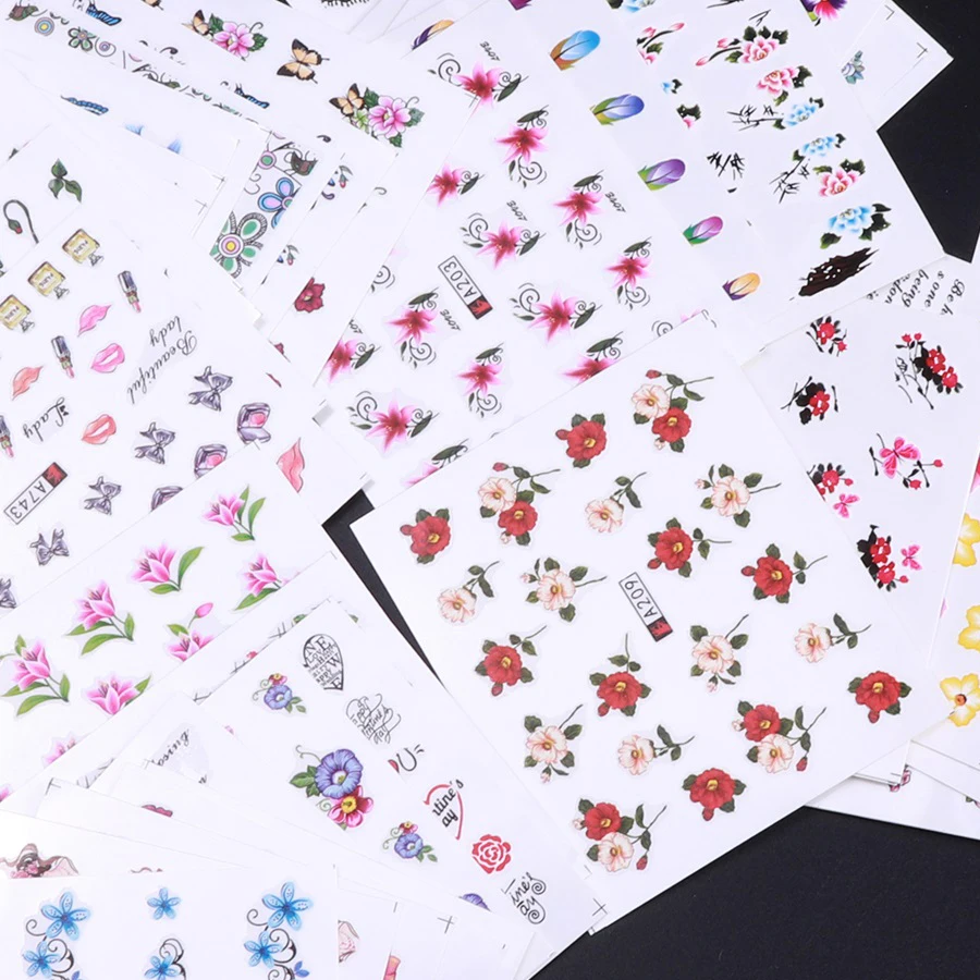 50 Sheets Nail Stickers Mixed Designs Water Transfer Nail Art Watermark Decals DIY Decoration For Beauty  Tools 4