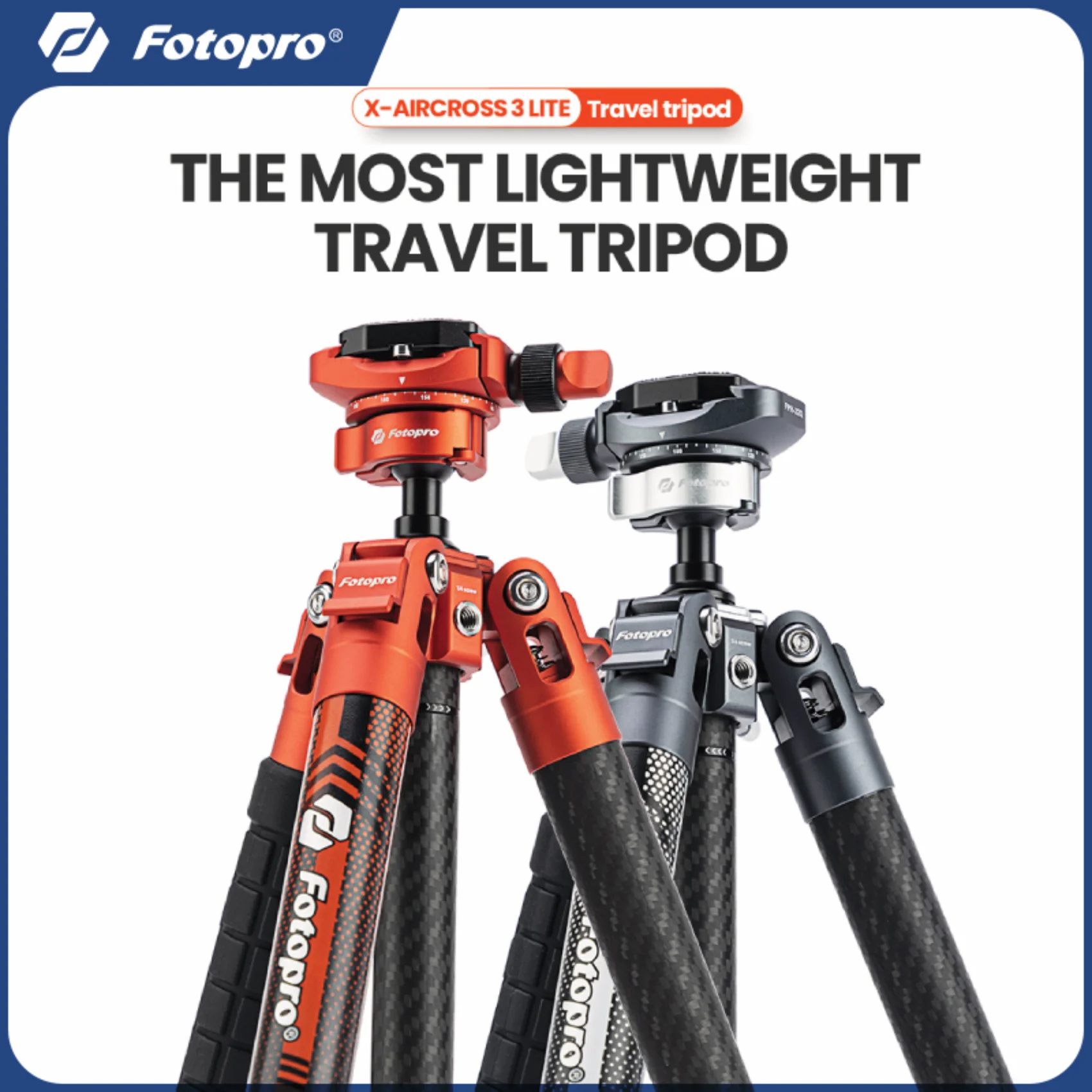 Fotopro X-Aircross 3 Lite Carbon Fiber Tripod selfie stick tripod selfie stick sports camera selfie stick cell phone selfie stick smartphone selfie stick phone selfie tripod 1.7lbs Ultralight 62 Inch Portable Compact Travel Tripod for DSLR