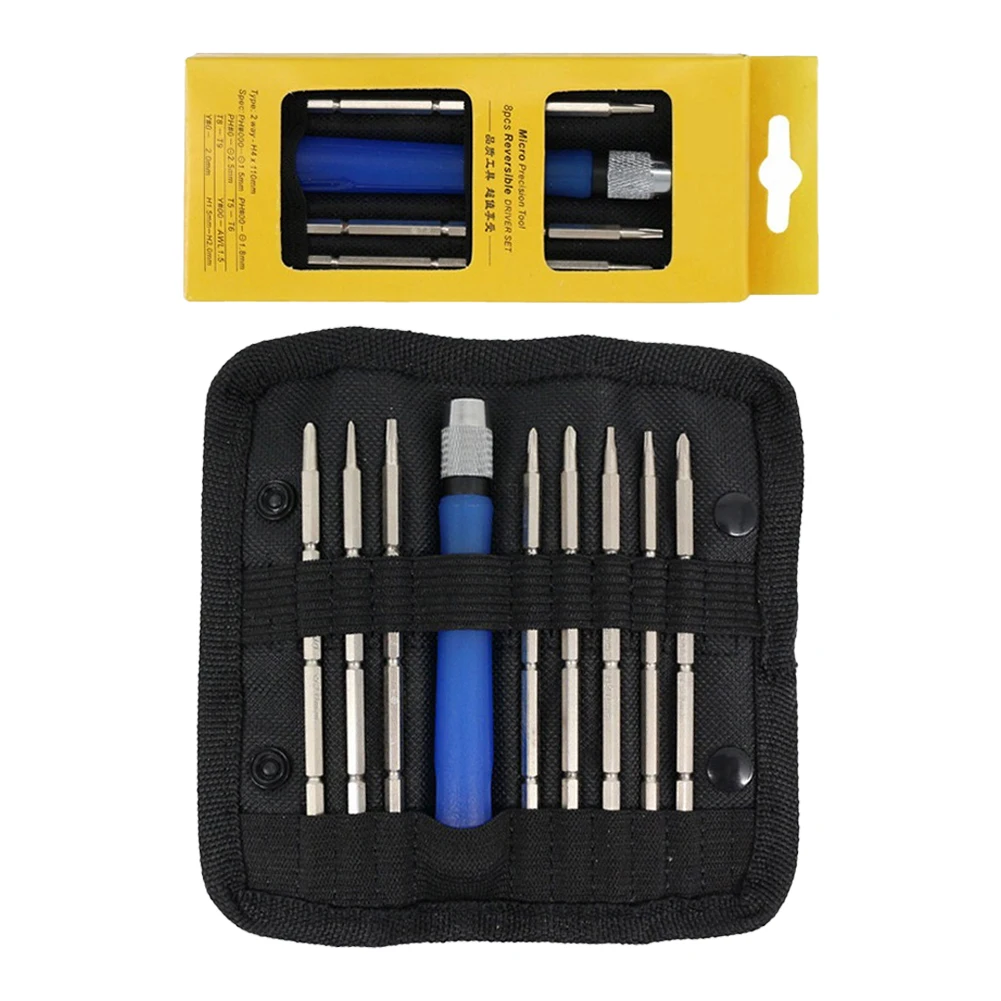 

High Precision PC Phone Hex Bits Set High Precision Silver In Screwdriver Set Storage Bag Laptop Watch Glasses