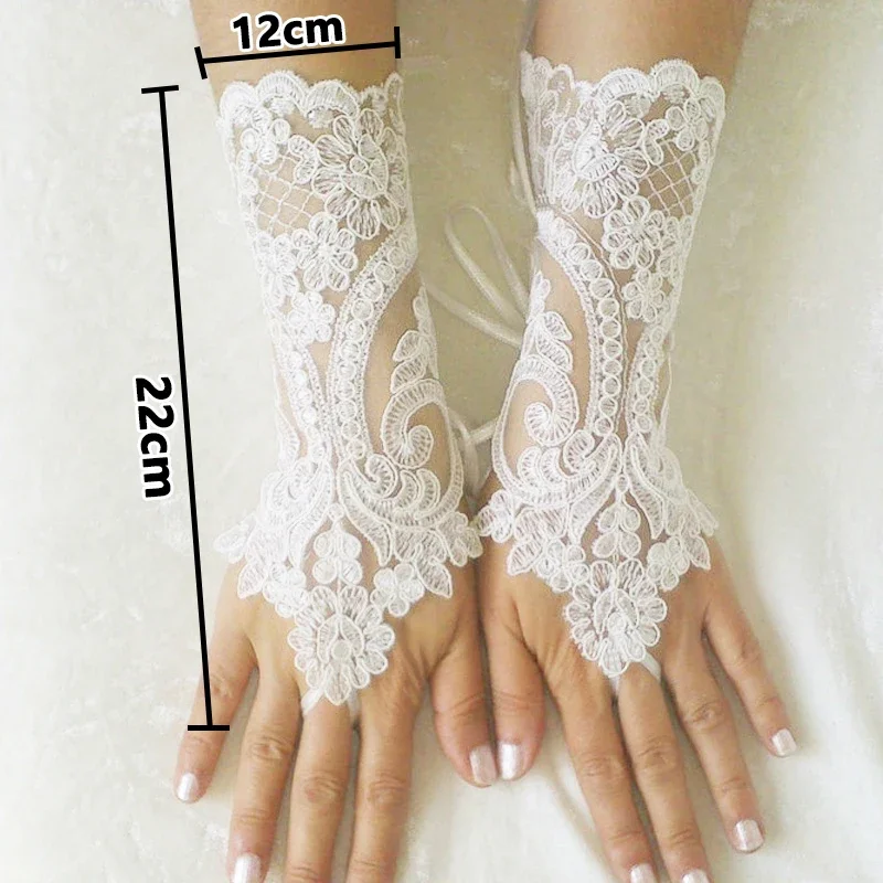 Women Wedding Fingerless Gloves Lace White Black High Quality Wedding Gloves Mittens Accessory Girl Party Sexy Gloves Guante