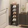 Adjustable Shoe Rack Multiple Layers Space-saving Dustproof 5/6/7/8 Stackable Sneaker Organizer Cabinet for Wall Corner 2