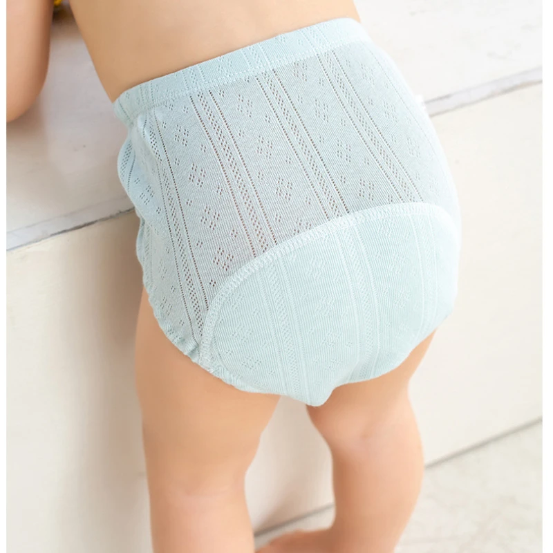 Baby's Training Pants Washable Hollow Breathable Diaper Pants Baby Cloth Diaper Pants Cotton Cloth Training Pants Summer 2021 new baby candy learning pants children s learning pants baby training pants cloth diapers eco friendly diaper babies toilet