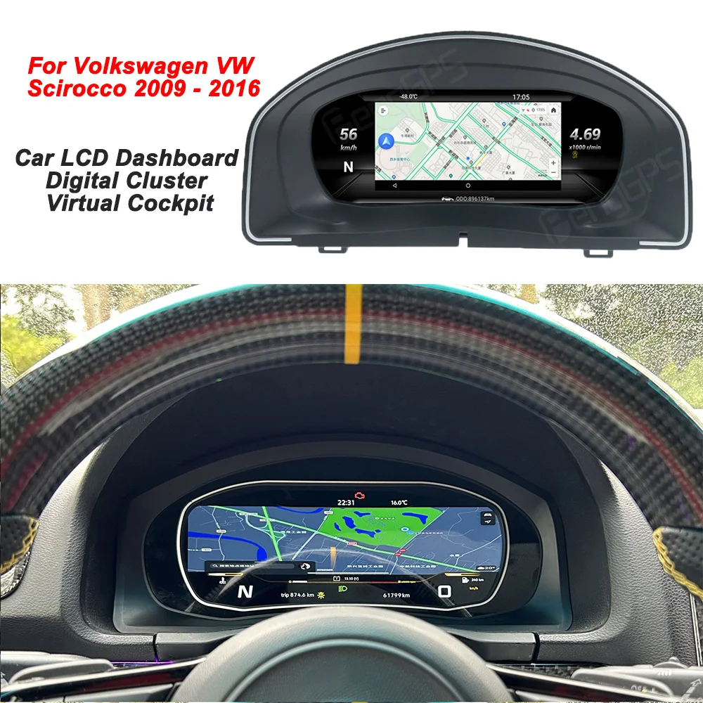 

Для Volkswagen VW Scirocco 2009 - 2016 автомобильный ЖК-приборной панели, цифровой кластер, виртуальный Спидометр в кабине