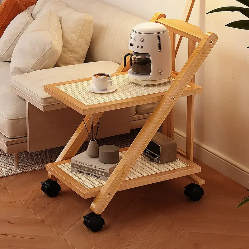Bedroom Home Foldable Cart Side Table Bedside Table Living Room Sofa Side Cabinet Removable Storage Coffee Storage Rack