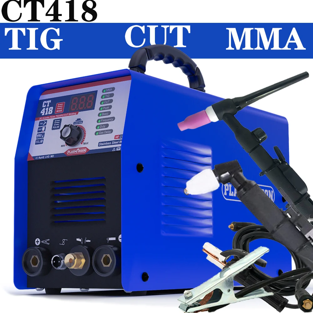 Plasma Welder 4 in1 Welding Machine CT418 TIG CUT MMA PULSE DC Inverter 220V IGBT Tig Welding Plasma Cutter for metal