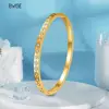 Bwise Waterproof Luxury Colorful Cubic Zirconia Bangles Stainless Steel Open Bracelet Bangle 18k Plated Fashion Jewelry Women 1