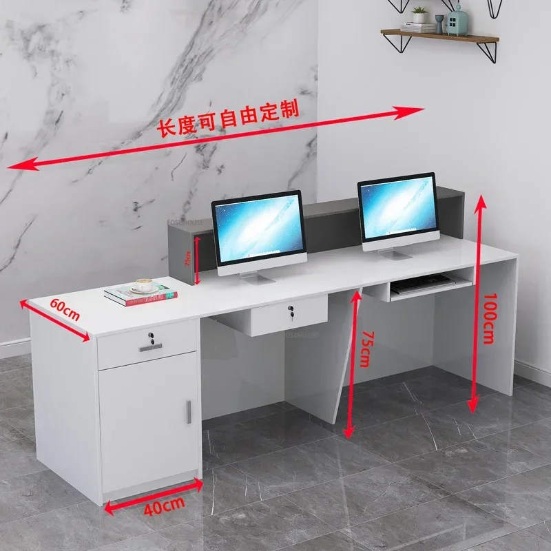Modern Company Front Desk Reception Desk Office Furniture Beauty Salon Cashier Information Bar Table Counter Table Z