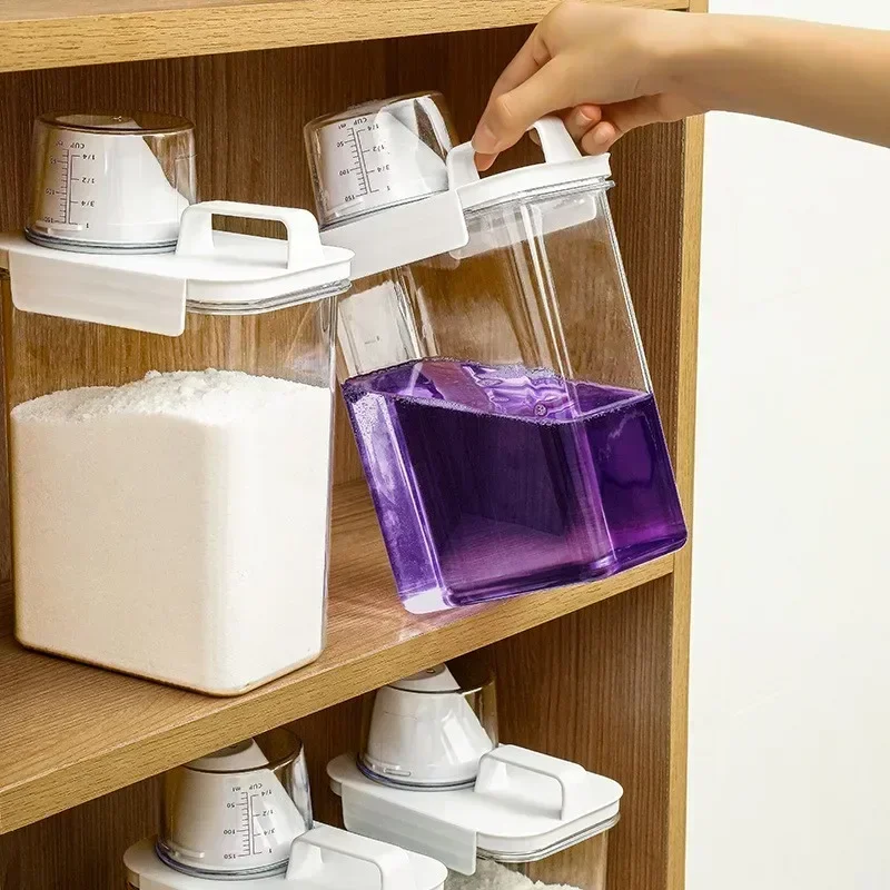 Reusable Laundry Detergent Dispenser and Sealed Storage Container, 1100-2300ml Capacity