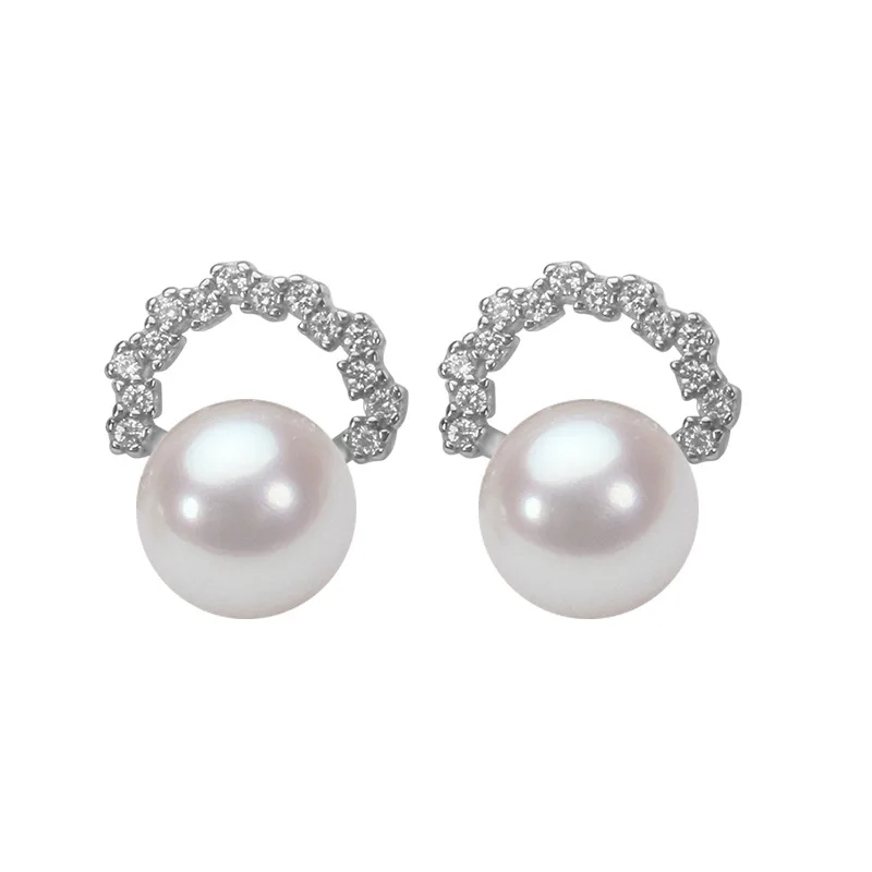 

Fashionable pearl earrings selling hot 925 silver pearl earrings CAN41