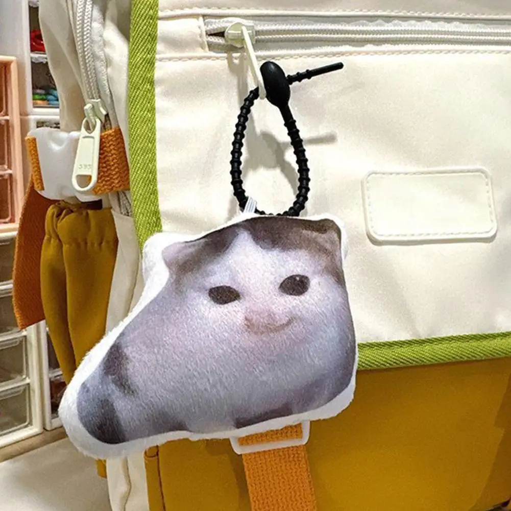 Tragbare sprechende Katze zum Zusammendrücken für die Tasche, Katzenstimmen-Schlüsselanhänger mit Sound, Dekompression, weicher Plüsch, realistischer Miau-Sound, Kinderspielzeug – Detail 3