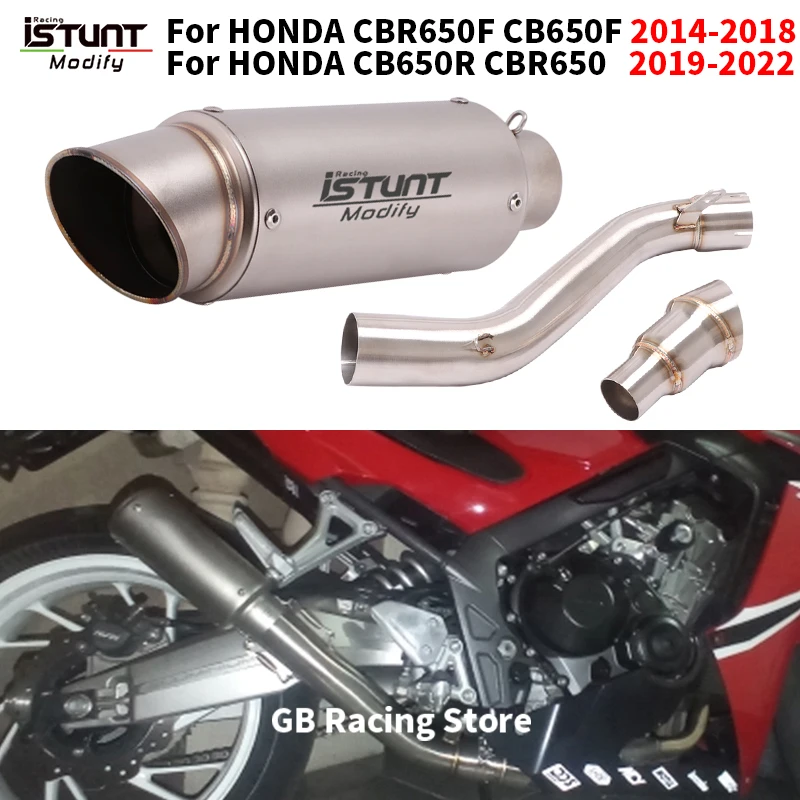 For Honda CB650R CBR650 CBR650F CB650F 2014 - 2022 Motorcycle Exhaust Mid Link Pipe Escape Connect Stainless Steel Tube Muffler