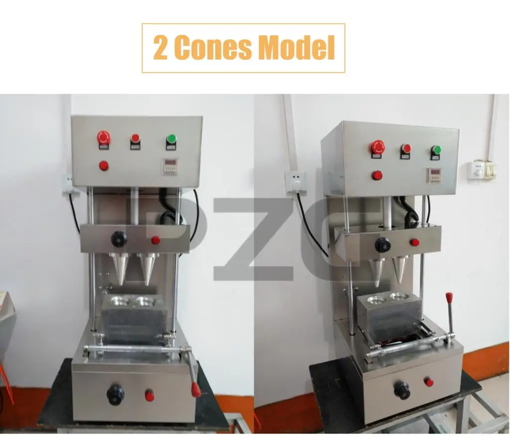 Description Picture 4 of item110V 220V 2 Cones Conch Shape Pizza Cone Making Machine Rotary Pizza Cone Oven Pizza Cone Warmer Showcase