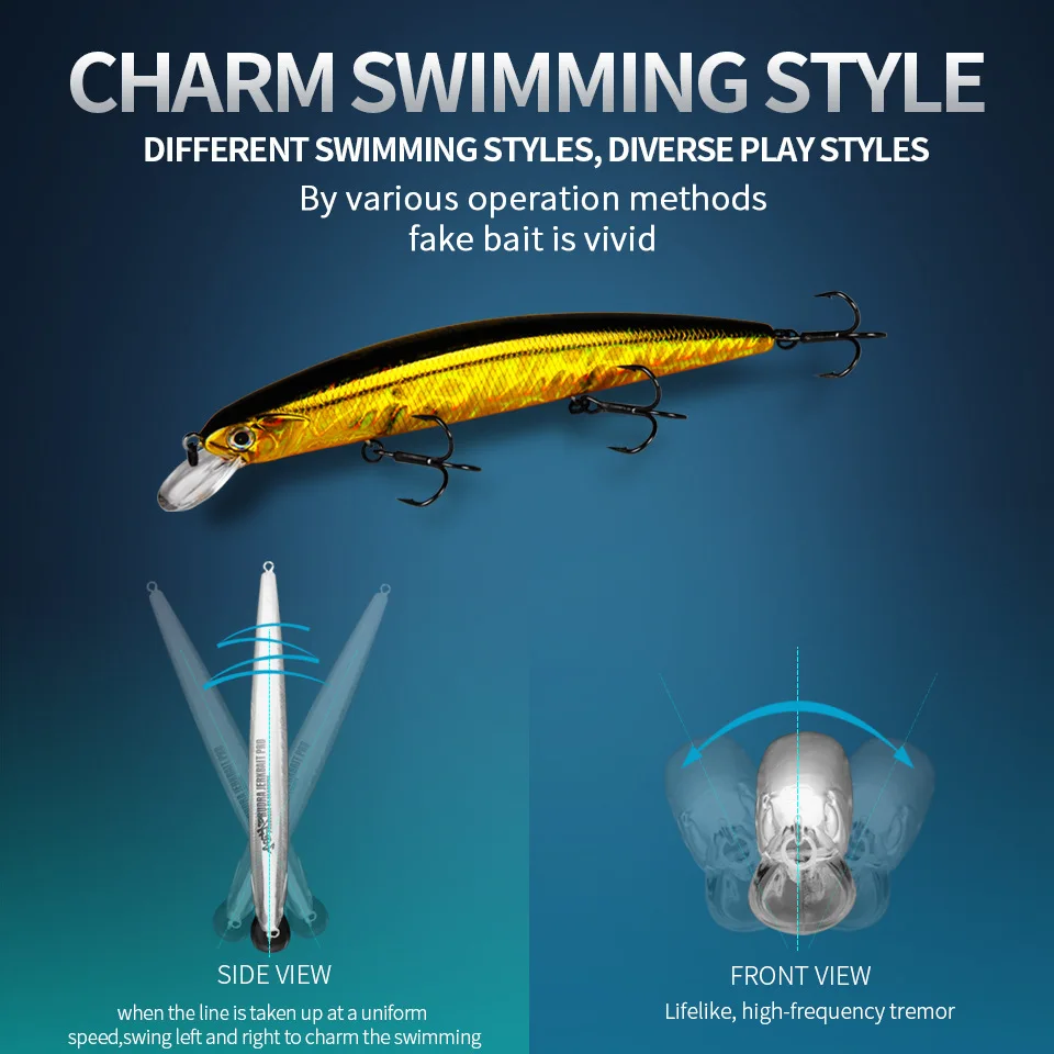 D130 BEARKING Artificial Fishing Lures Minnow Quality Wobblers Baits 13cm 21g Suspending Hot Model Crankbaits Popper fishing lure carp fishing bait