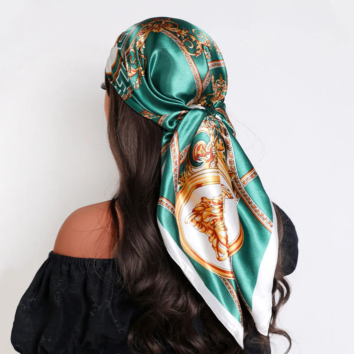 2025 Luxury Brand Women Scarf Summer Fashion Print Sunscreen Shawl Beach Cover Up Head Wrap Accessories Kerchief for Female 90CM