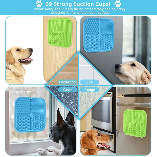 S8ca40063677e49cc83ec1caf37f6cda7U.jpg 4in1 Dog Licking Mat Split Puzzle Designed Healthy Slowly Feeding Relief Anxiety Safe Material Washable Feeder Pad Pet Supplies