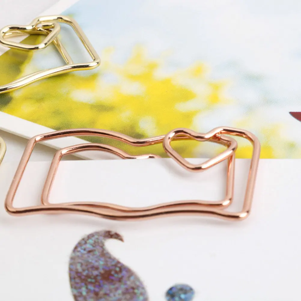 20Pcs 스테인레스 스틸 북마크 클립 종이 노트 사진을위한 책 모양 메모 클램프 사무실 조직 문구