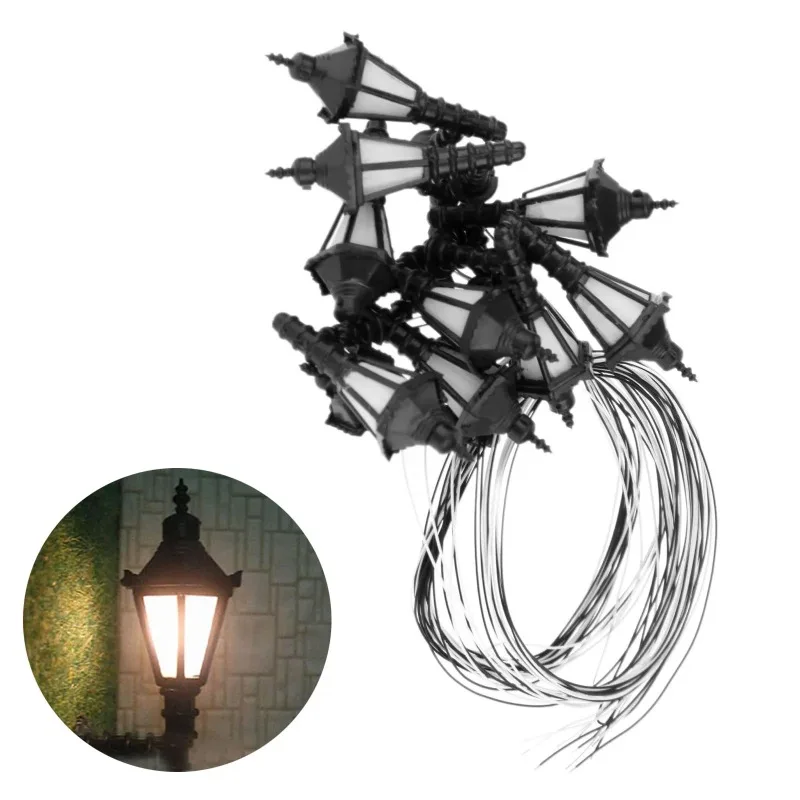 미니 LED 벽 램프 모델 3.2V 따뜻한 조명, 마이크로 풍경 모래 테이블 레이아웃 장식, 장면 매칭을 위한 모델 건축 자재