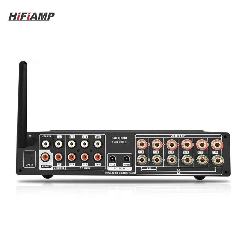 SUCA 오디오 DA-5.1L 블루투스 5.0 고출력 USB 전문 파워 앰프 HiFi 5.1 채널 홈시어터