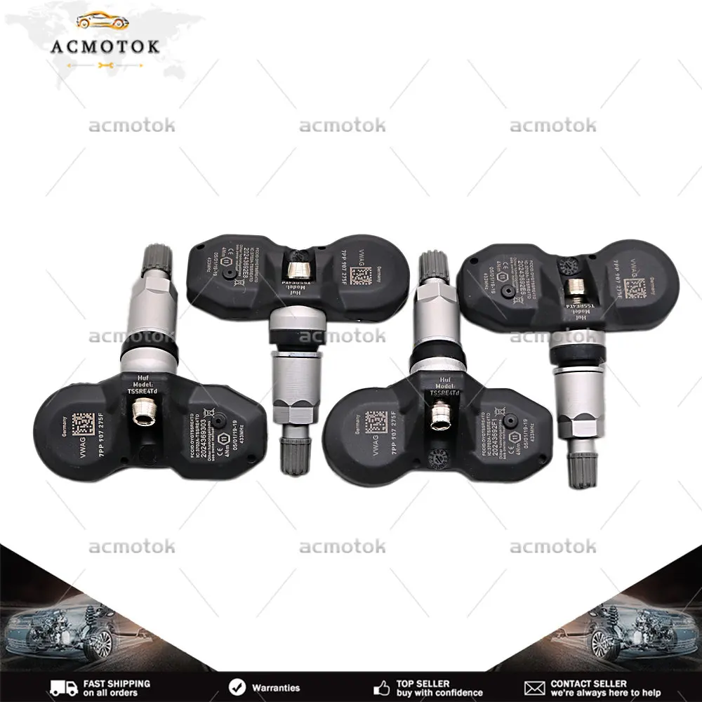 

4X 7PP907275F 95560602100 4F0907275D TPMS 433MHz For Audi A4 A6 A8 R8 Q7 PORSCHE BOXSTER VOLKSWAGEN TOUAREG TIRE PRESSURE SENSOR