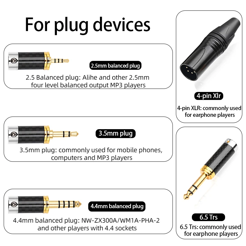 ATAUDIO HiFi Headphone Cable OCC Silver Plated 2.5 3.5 4.4 6.5mm to Mini XLR  Balanced Earphone Cable for AKG Q701 H118 Series