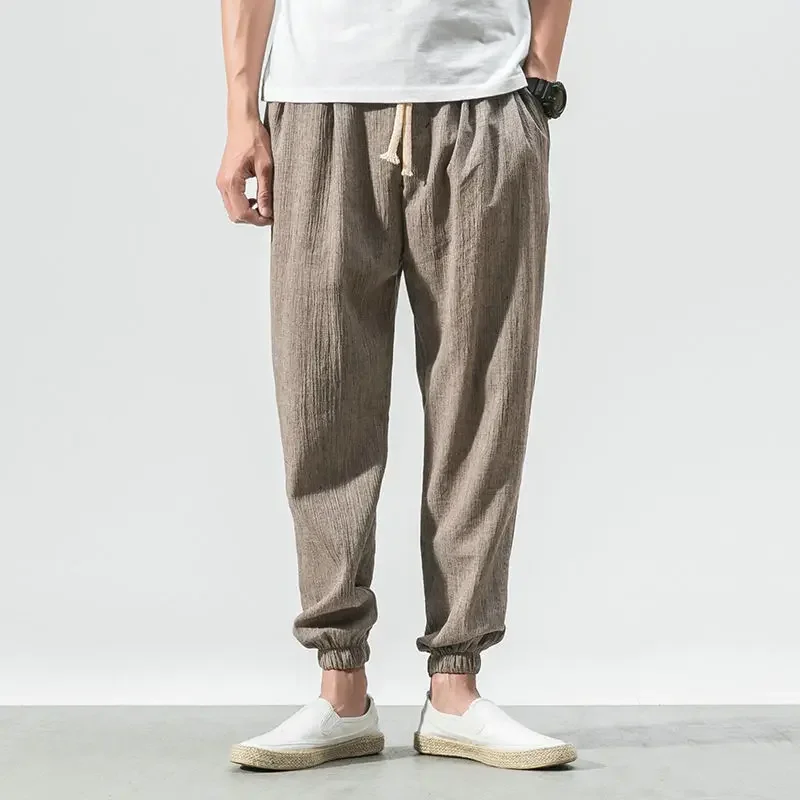 Pantalones Tipo Harén Para Hombre - Cómodos, Sueltos, De Algodón Y Lino - Ideales Para Yoga, Playa O Descansar En Casa