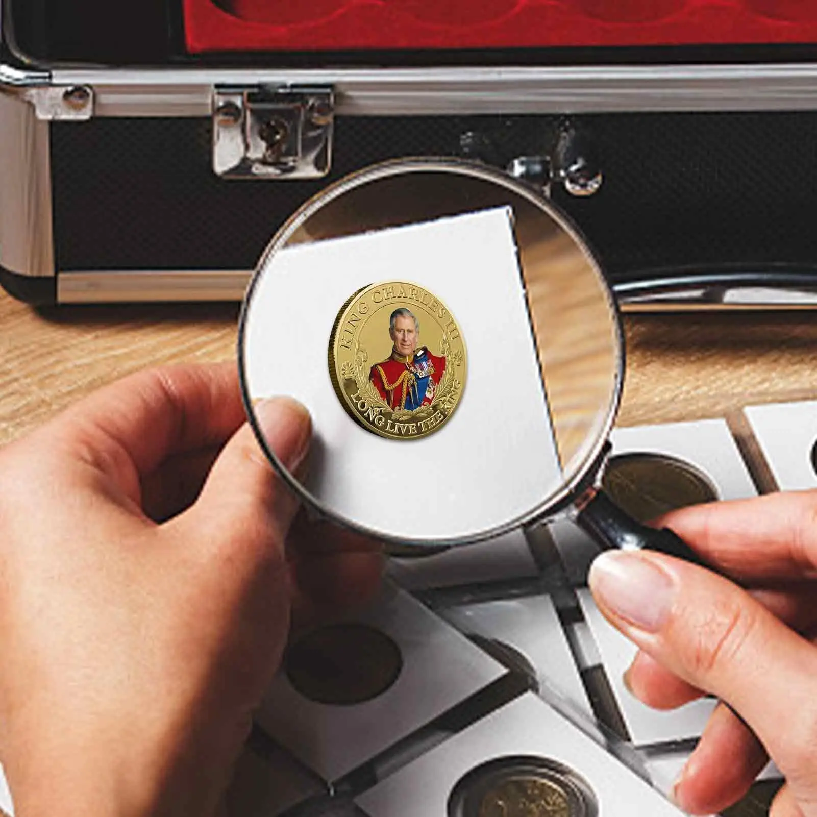 Commemorative Coin King Charles III Coronation British King Stereo Embossed Color Printing For Souvenir
