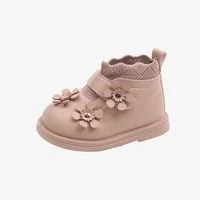 Cold-proof Winter Shoes for Girls tenis bebe Pretty Flowers Baby Girl Outdoor Walking Shoes Fashion Newborn First Shoes G10192 6