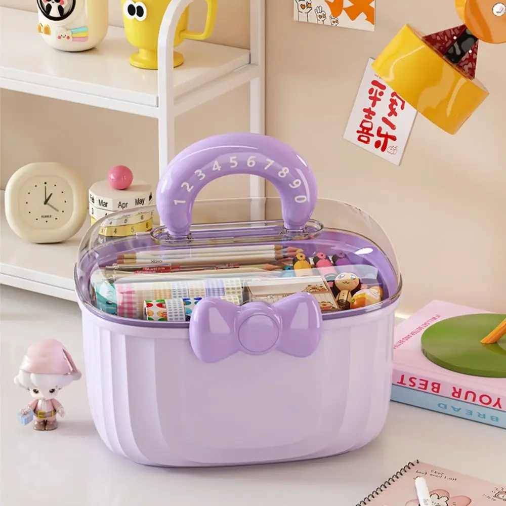 New Multi-layer Hairpin Storage Box Bowknot Waterproof Toy Organizer Box Hair Accessories Layered Container Girl