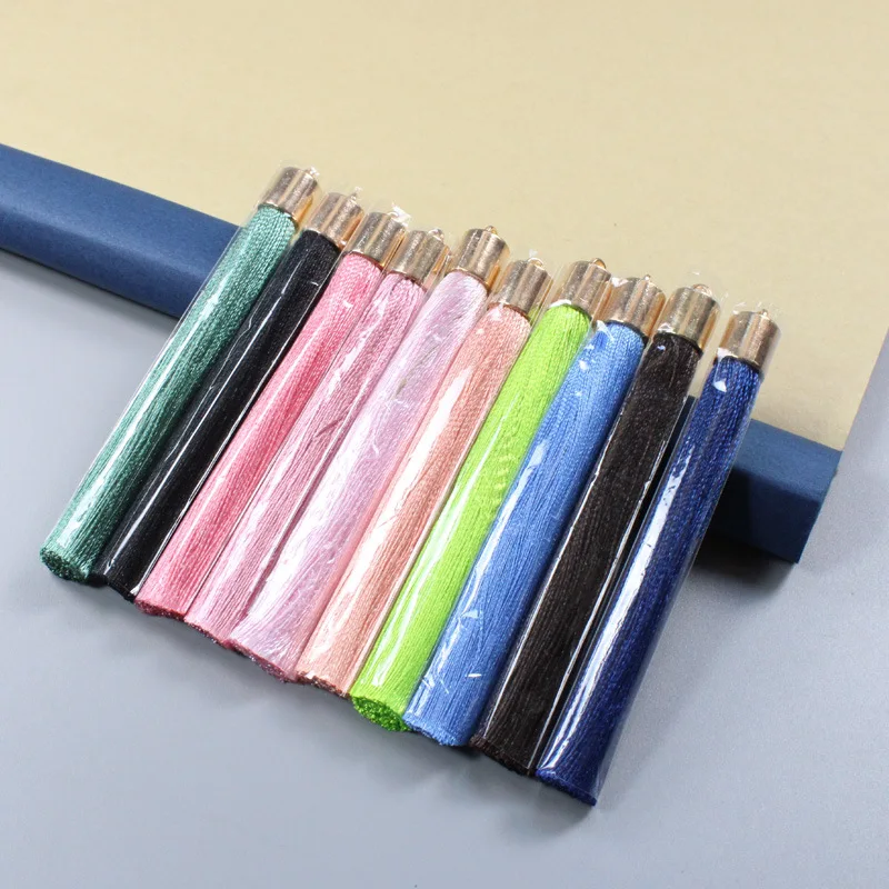 100pcs DIY 공예 바느질 보석 키 체인 책갈피에 대 한 9cm 술 프린지 트림 펜 던 트 매달려 만들기 용품 장식 재료