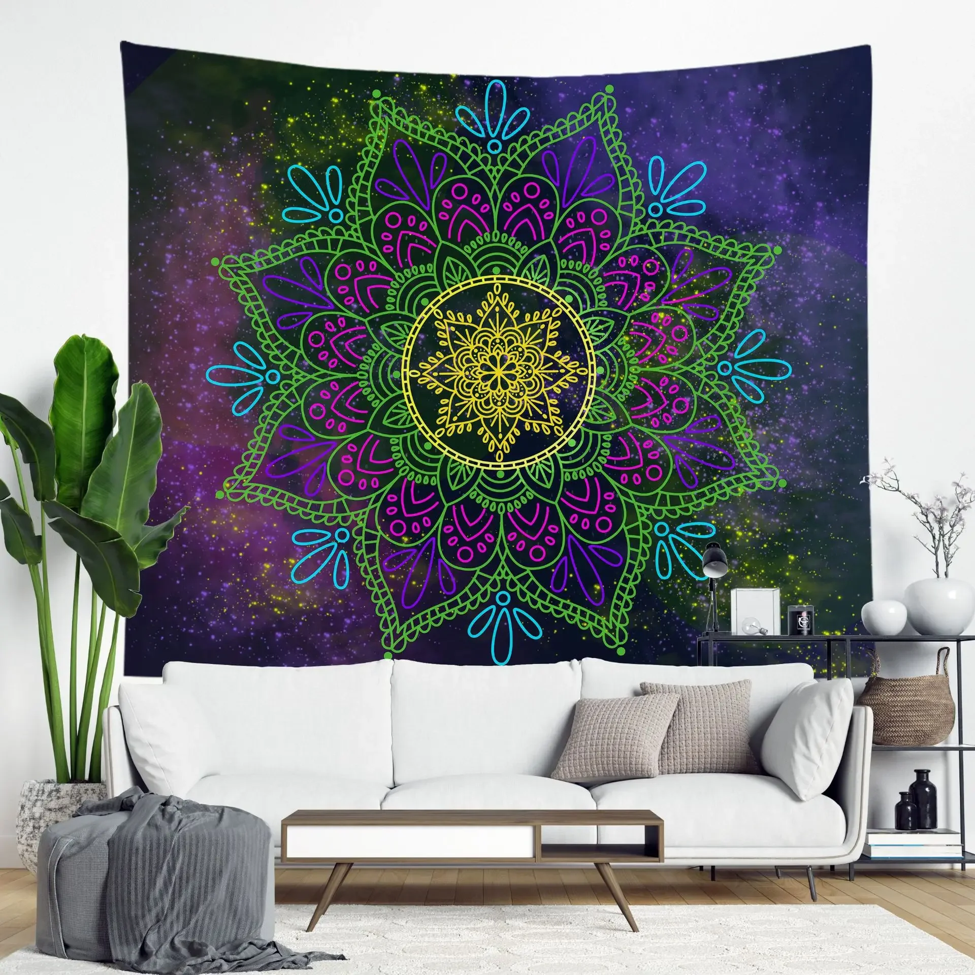 

Color Octagon Tapestry Mandala Psychedelic Tapestry Bohemian Hippie Tapestries Wall Hanging for Living Room Bedroom Home Decor