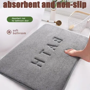 미끄럼 방지 인조 캐시미어 메모리 폼 카펫, 코랄 플리스, 초흡수성 바닥 매트, 주방 거실 욕실 상품 이미지