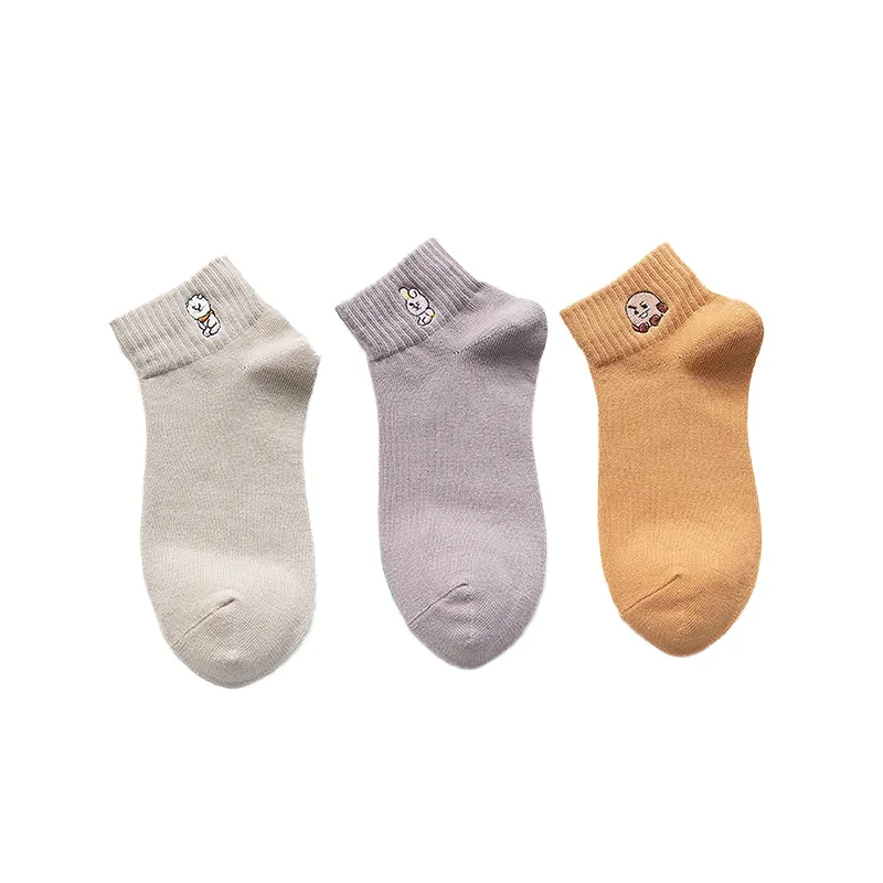 Kawaii Cartoon Print Socks - Fun and Colorful Women's Pack of 3 Pairs