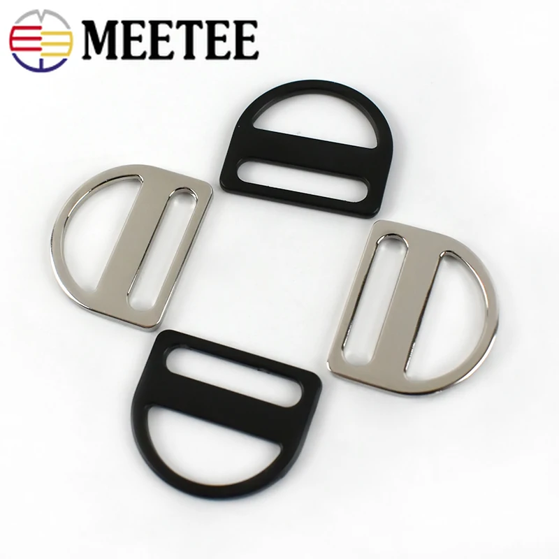 

10/20Pcs 25mm Metal Tri-Glide Buckle D-shaped Hooks Backpack Shoulder Strap Adjustment Buckles Half-round Clasp Bag Accessories