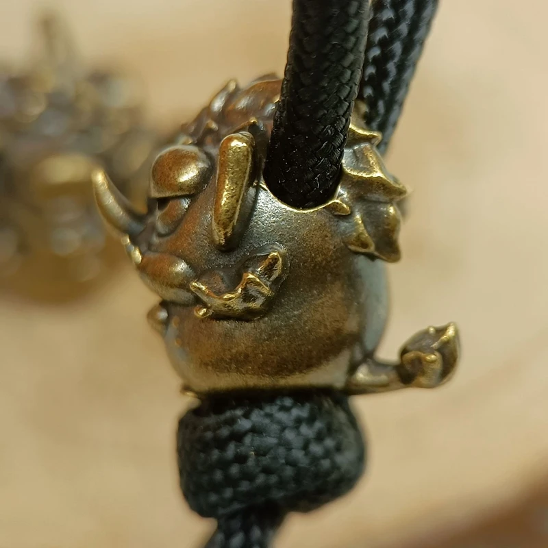 Cute Wild Boar Brass Knife Beads EDC Outdoor Paracord Handmade DIY Bracelets Accessories Umbrella Rope Woven Lanyard Pendants