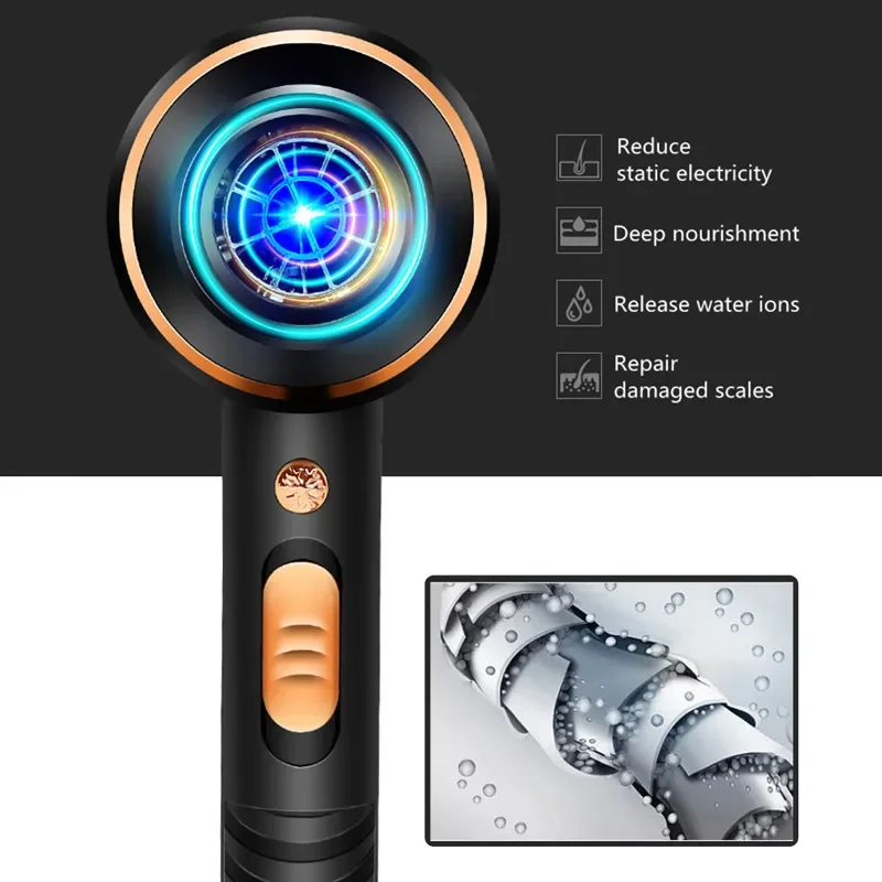 EU Plug Kemei Hair Dryer Professional Powerful Blowdryer Hot and Cold Strong Power 4000W Negative Ion Blow Dryers with Diffuser 2