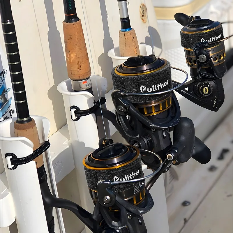 Pullther 낚시 6pcs 스피닝 릴 낚싯대의 커버를 보호 폴리 에스터 라인 컵 보존 케이스 낚시 릴 액세서리