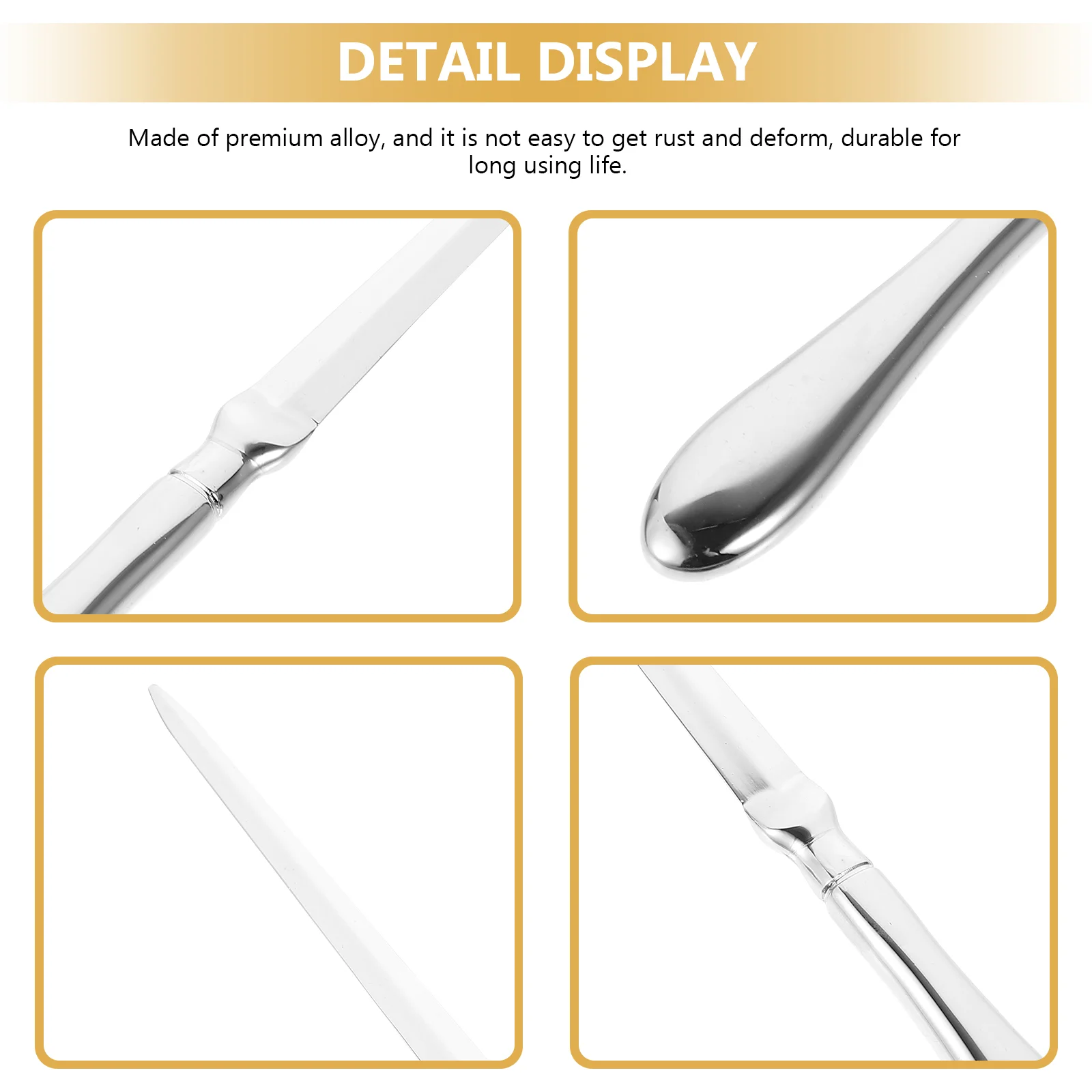 휴대용 합금 레터 오프너 봉투 오프너, 선물 상자 포함, 가정용 실용적인 종이 (실버)