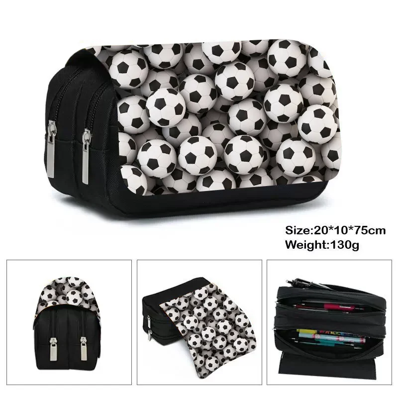 Soccerly Footbally Print Pencil Box For Teenagers Kids Fashion Basketball School Stationary Storage Bag Gift pencil case