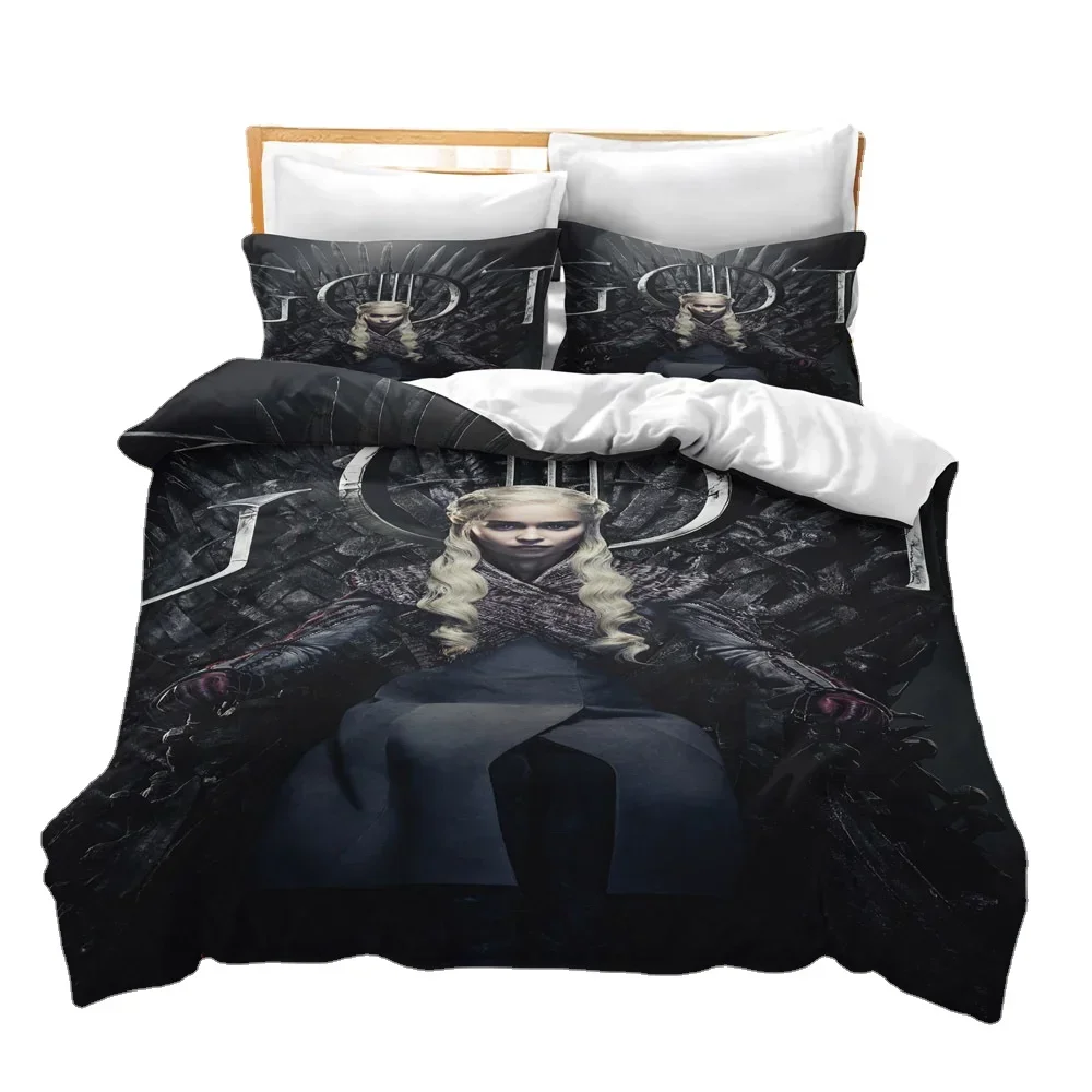 

Fiery Dragon Iron Throne 3D Printed Duvet Case Pillowcase Bedding Set Twin Full Queen King Size for Bedroom Decor