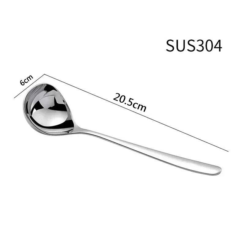 Stainless Steel Spoon Thickening Creative Long Handle Durable Hotel Hot Pot Spoon Soup Ladle Home Kitchen Essential Tools 1Pc