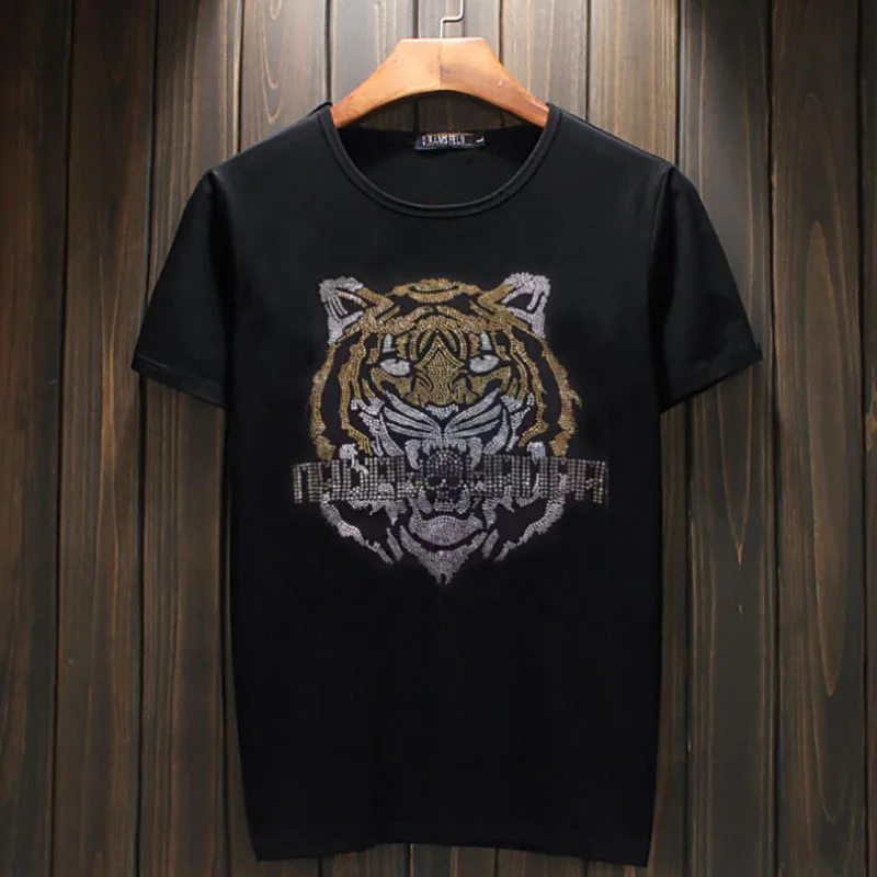 Men's T-shirt With Decorative Studs And Short Sleeves For Men_voghion.com