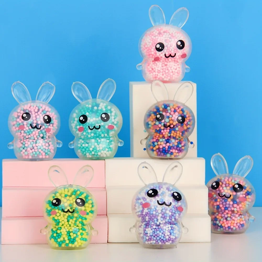 Fidget Toy 1PCS Squishy Bunny Stress Balls With Light Stress Relief Toy Girls Kids For Easter Basket Stuffers