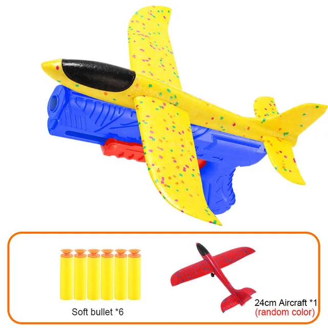 Foam Plane 10M Launcher Catapult Glider Airplane Gun Toy Children
