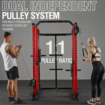 Power Cage, Power Rack with Cable Crossover and Dual Independent Pulley System, 2200 Pounds Capacity Workout Cage 2