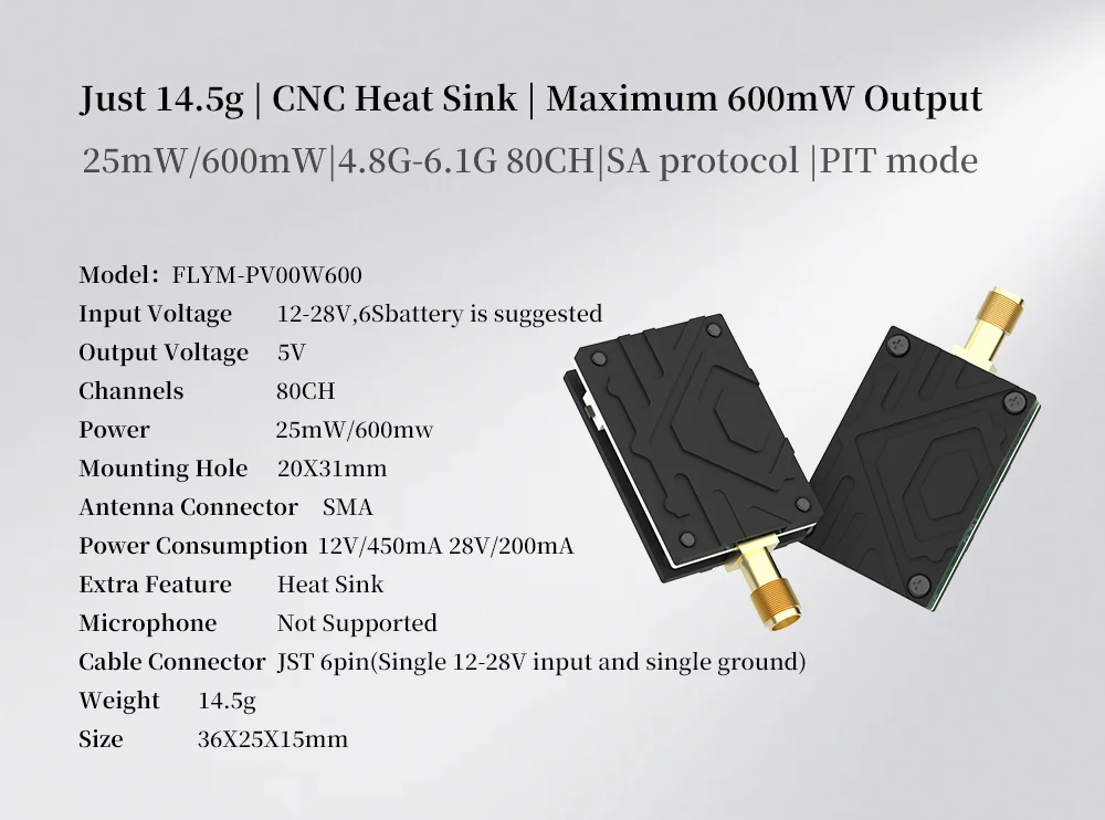 Module VTX 5.8GHz 48-61GHz 80 Canaux pour FPV Drone