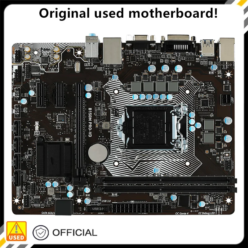 

Для B150M Φ оригинальный б/у Настольный Intel B150 32G DDR4 материнская плата LGA 1151 i7/i5/i3 USB3.0 SATA3
