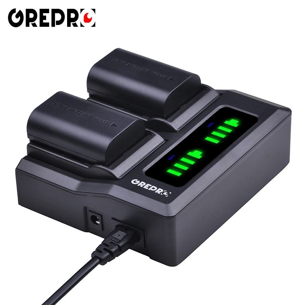 

Rapid Dual LP-E6 Battery Charger with LP-E6 LP-E6N LP E6 E6N Battery for Canon EOS 5D4 5D3 R5 90D 6D2 6D 60D 5D2 70D 80D R6 7D2